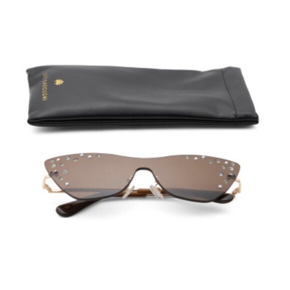 NWT Lele Sadoughi Downtown Metal Cat Eye Dusk Sunglasses‎ Faux Pearls LSSG076DK - Picture 4 of 15